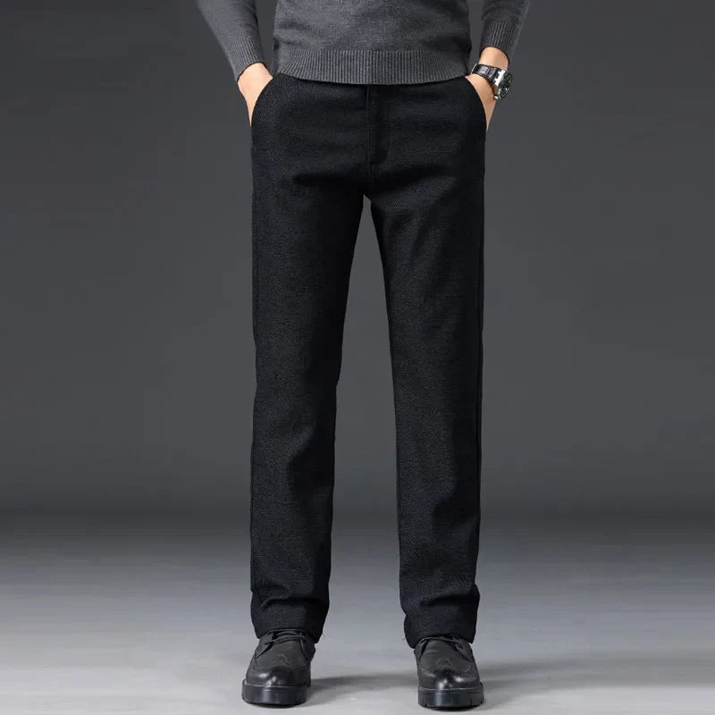 Men's Slim Fit Chenille Long Pants Advanced Business Casual Trousers Trend Autumn Comfortable Daily Wear Male Clothing