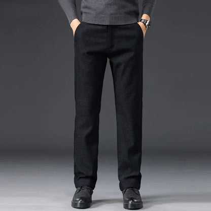 Men's Slim Fit Chenille Long Pants Advanced Business Casual Trousers Trend Autumn Comfortable Daily Wear Male Clothing
