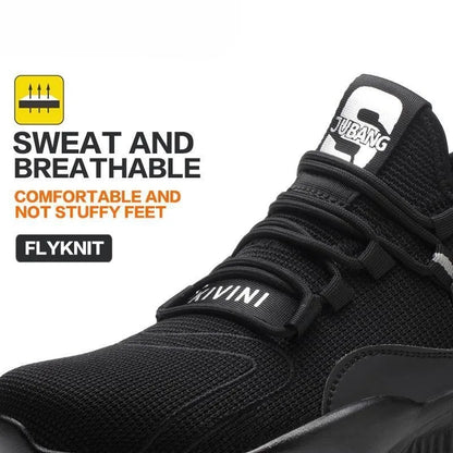Lightweight All-Day Comfort Safety Shoes - Soft Sole Fashion Casual Work Sneakers for Long Standing-Fatigue Protective Footwear