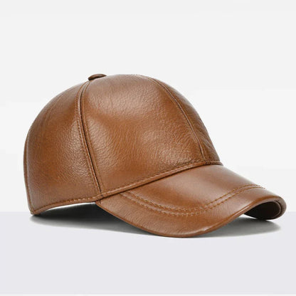 2026 Adjustable Men's Genuine Cowhide Leather Baseball Cap for Fall Winter Outdoor Sports Hat Men Real Cowhide Leather Caps