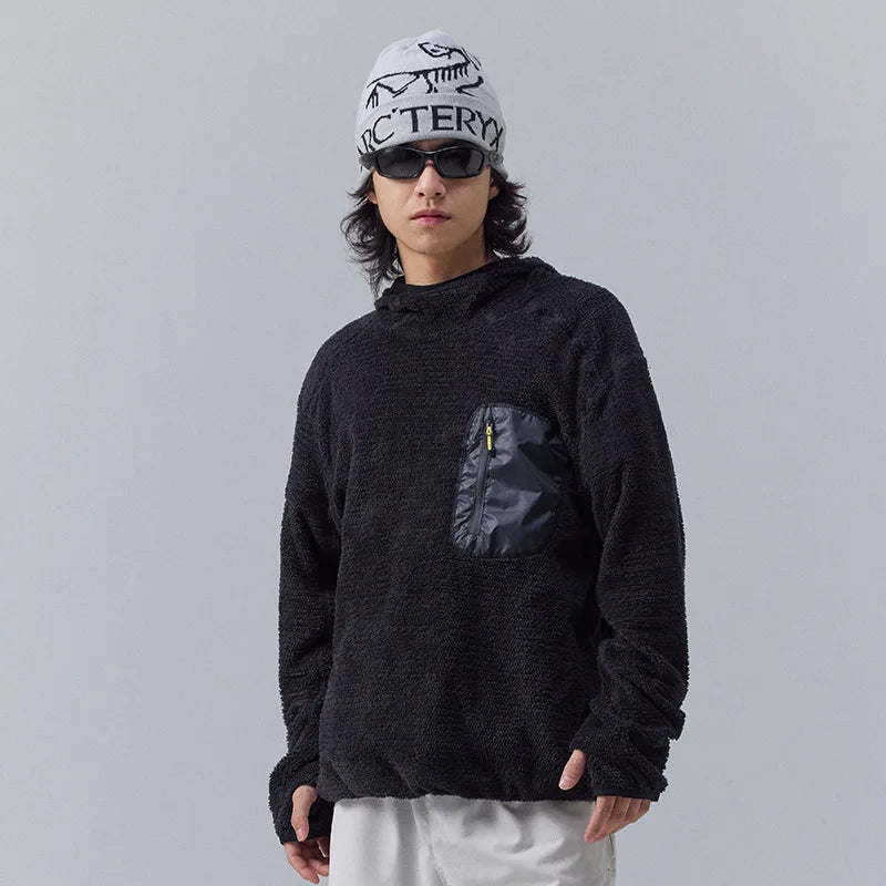 All Season 190g Ultra-light Breathable Thermal Hoodie, Urban Outdoor Techwear Mid-layer with Thumbholes & Zip Pocket
