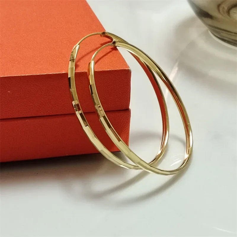 925 Sterling Silver Hoop Earrings For Women 18K Gold Plated Jewelry Dazzling Women's Hoops Earrings Christmas Gifts