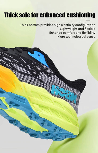 Men's Marathon Shoes Running Shoes Breathable High elasticity Cushioning Male Lightweight Sports Shoes Fitness Training