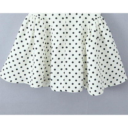 French Style Retro Polka Dot Deep V Halter Dress Women Sexy Backless A-line Slim Sweet Elegant Mini Dresses Summer Robe