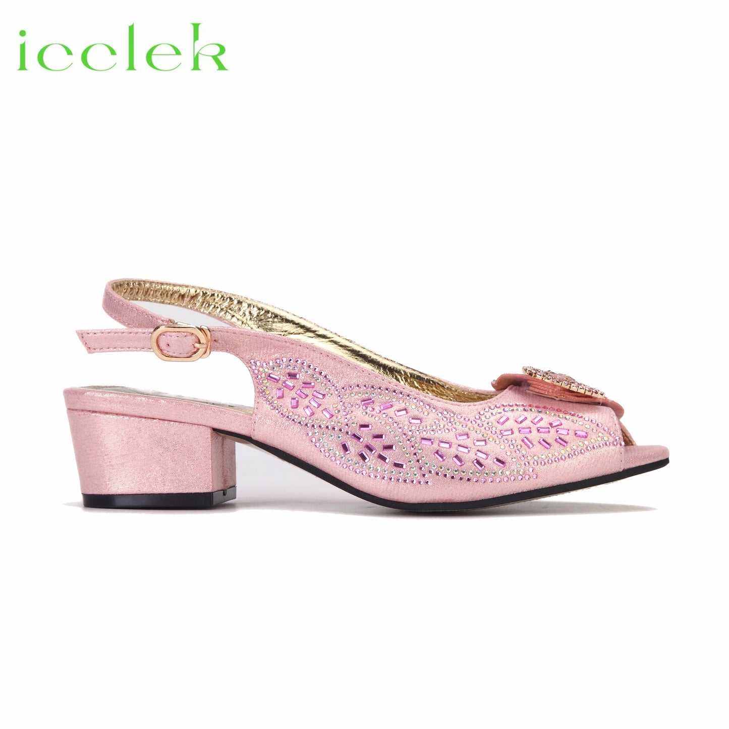 2023 Newest INS Style Brown Color Elegant Low Heels Nigeria Popular Design African Ladies Shoes And Bag Set for Wedding Party