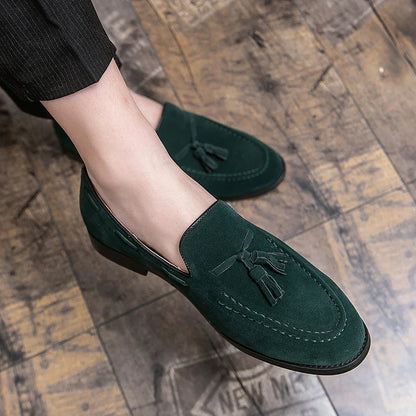 New men's black moccasin one-pedal loafers men's brown business dress shoes Italian wedding dress shoes 38-48 size.