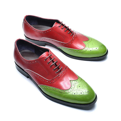 Luxury Men's Wedding Oxford Dress Shoes Genuine Cow Leather Lace-up Wingtip Brogue Office Business Social Formal Shoes for Man