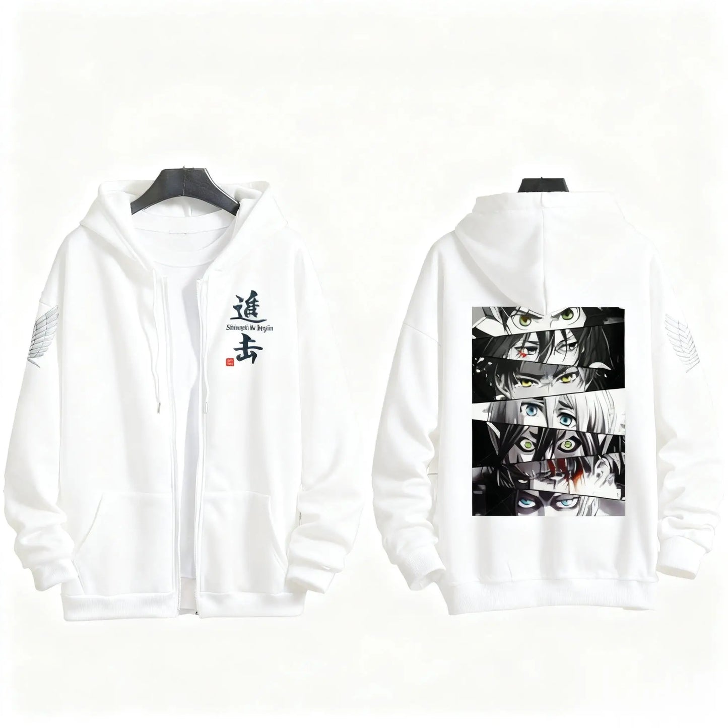 Japanese Anime Print Zip Up Hoodie Men Women Sweatshirt Streetwear Oversized Casual Long Sleeve Jacket Cosplay Spring Autumn New
