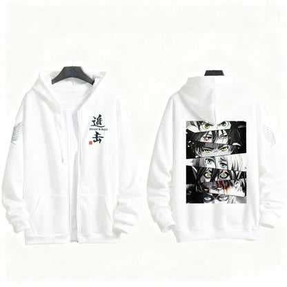 Japanese Anime Print Zip Up Hoodie Men Women Sweatshirt Streetwear Oversized Casual Long Sleeve Jacket Cosplay Spring Autumn New