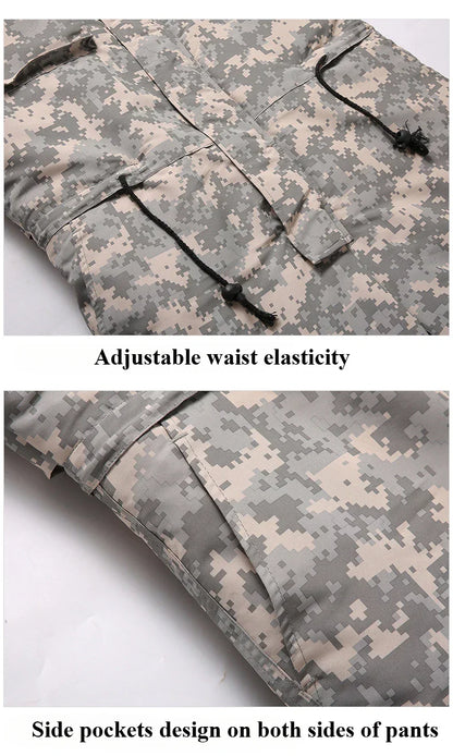 Men Winter Waterproof Thick Cotton Jumpsuit Clothing Outdoor Convenient Sports Camo Jacket Warm Cold Proof Hooded Work Clothes