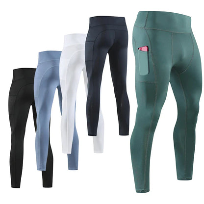 Gym Mens Fitness Running Sport Pants Athletics Tight Leggings Joggings Skinny Yoga Compression Trousers Sweatpants Dry Fit