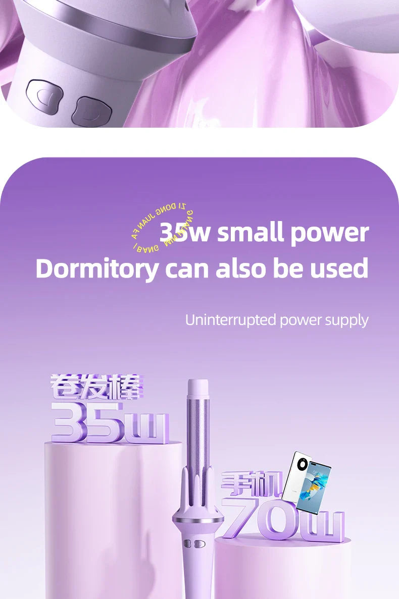 Automatic Rotating Curling iron PTC heated Professional Curling iron Portable Air rotating negative ion wave curling iron