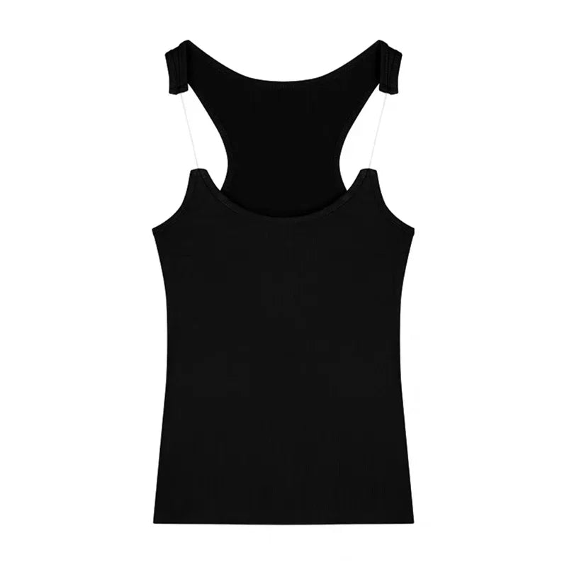 Women Ypro Ribbed Invisible Strap Tank Top Camis Tee