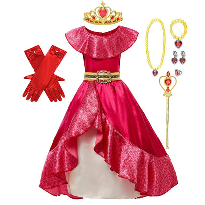 Kids Cosplay Clothing Girls Princess Elena Costume Halloween Carnival Role Playing Child Girl Birthday Party Outfits 2-10Y Dress