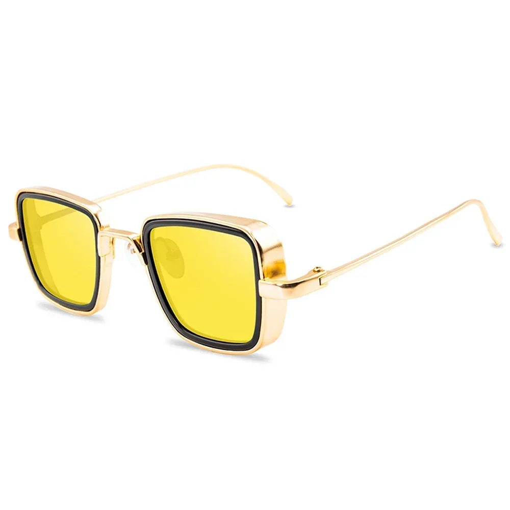 Brand Shades Men Women Sun Glasses UV400 Square Vintage Metal Steampunk Sunglasses