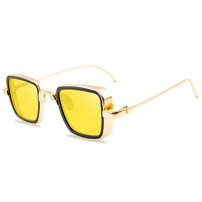 Brand Shades Men Women Sun Glasses UV400 Square Vintage Metal Steampunk Sunglasses
