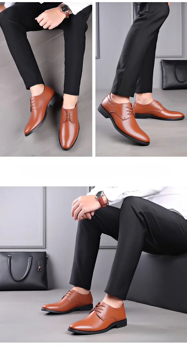 Lace Up Breathable In Summer Oxfords Shoes Social Shoe Male Pointed Toe Men's Formal Black 2025 Style Cheap Liquidation Official