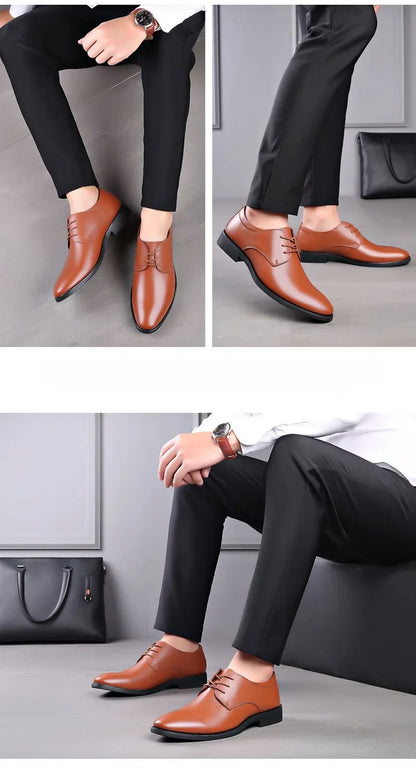 Lace Up Breathable In Summer Oxfords Shoes Social Shoe Male Pointed Toe Men's Formal Black 2025 Style Cheap Liquidation Official