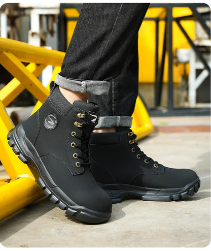 Safety Shoes Steel Toe Work Shoes Men Lightweight Kevlar-Midsole Industrial Work Boots Anti-puncture Protection Tactical Boots