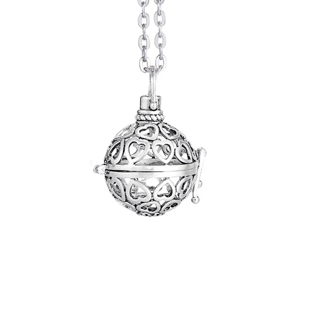 Music Chime Mexico Angel Ball Caller Locket Necklace Antique Vintage Pregnancy Essential Oil Diffuser Aromatherapy Necklace