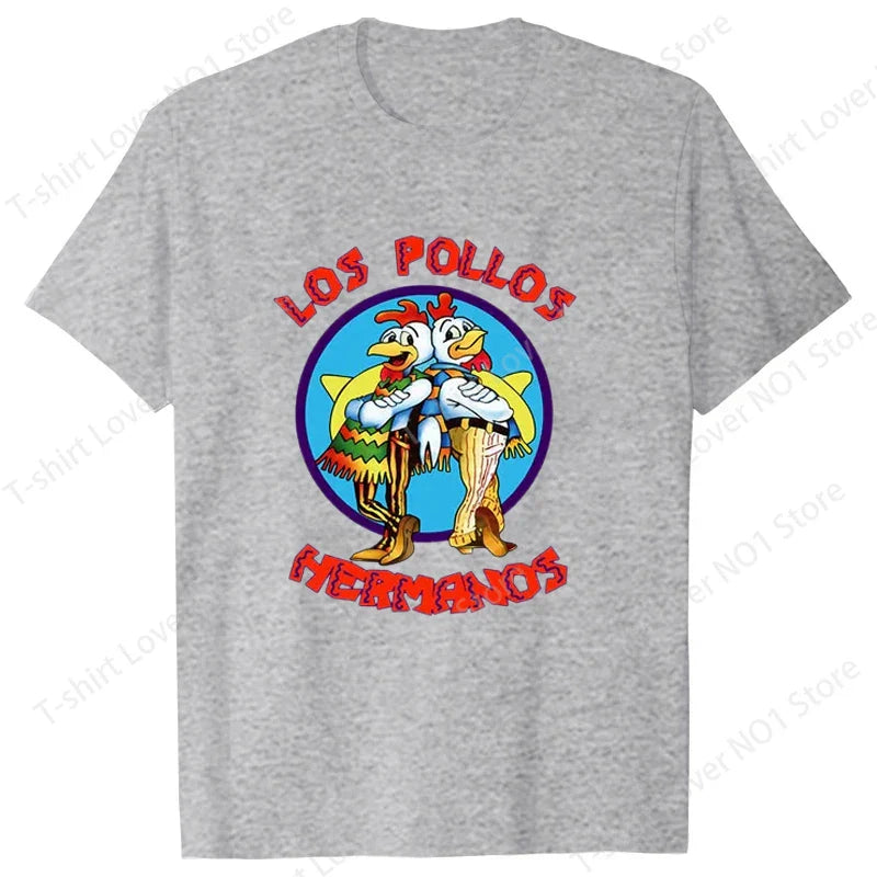 Summer Men's Short Sleeved  Breaking Bad LOS POLLOS Chicken Brothers Printed Casual T-shirt for Women Men High Quality t shirts