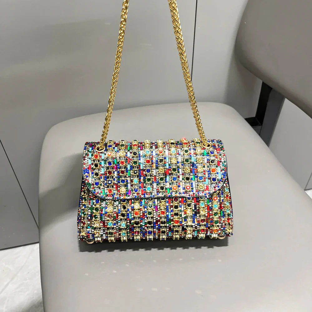 Rhinestones Evening clutch Bag Purses and handbag luxury Designer shoulder bag Shiny Crystal Clutch purse Woman's bag