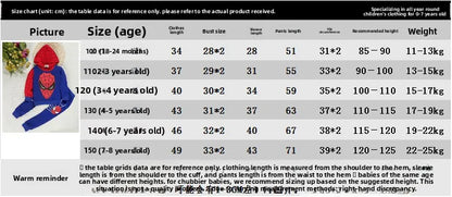 Spider-man Cartoon Children Costume Baby Boy Clothing Set Spring Coat Kid Pant 2pc Clothes Suit Girl Hoodies Sweatshirt Trousers