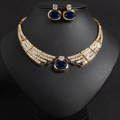 Pop Hot Stereo Jewelry Oil Painting Necklace Earrings Premium Multi-Color 2-Piece Wedding Travel Women's Holiday Gift M-1000