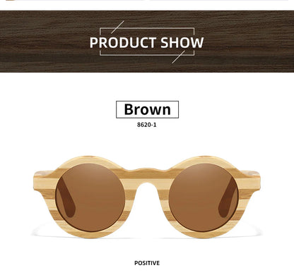 Natural Zebra Bamboo Wooden Aduit Sunglasses Handmade Polarized Glasses Mirror Coating Lenses Eyewear With Gift Box 8620C
