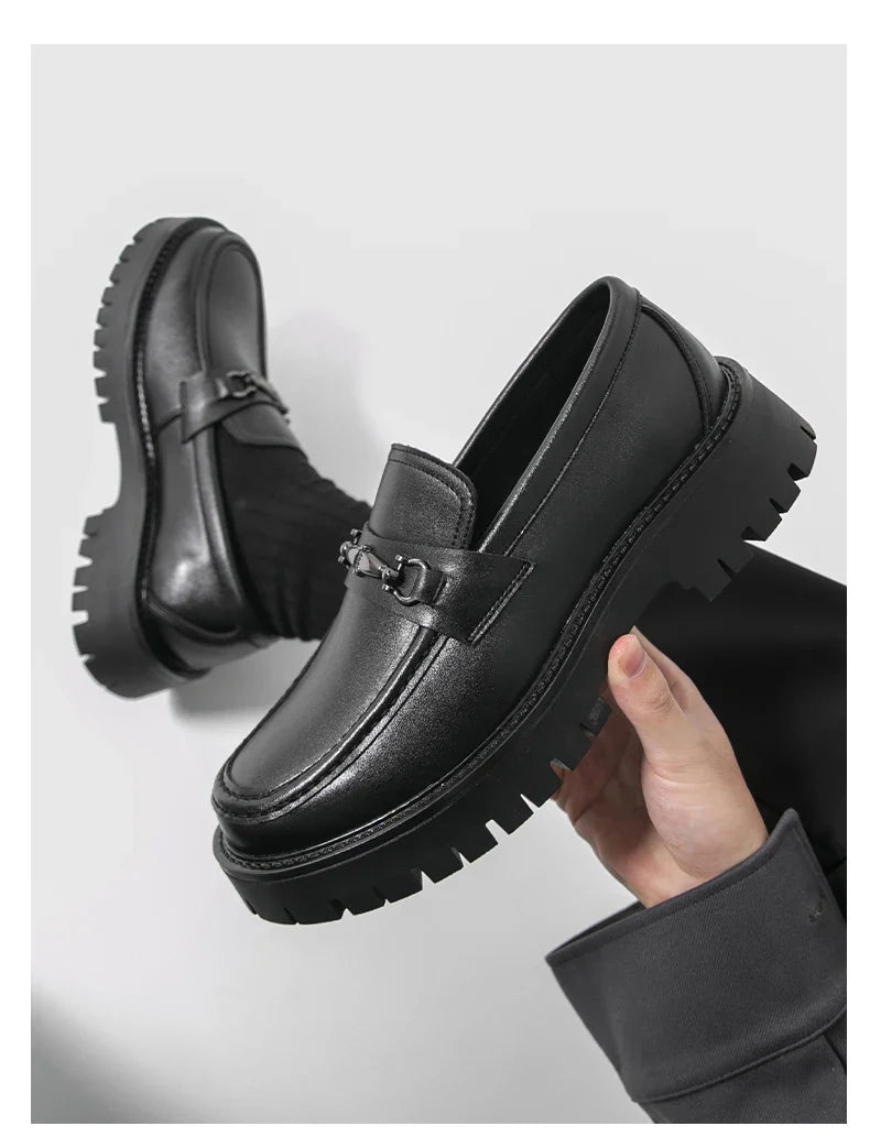 Trend Platform Casual Business Leather Shoes Men Formal Office Social Leather Loafers Male Derby Shoes Men's Dress Shoes