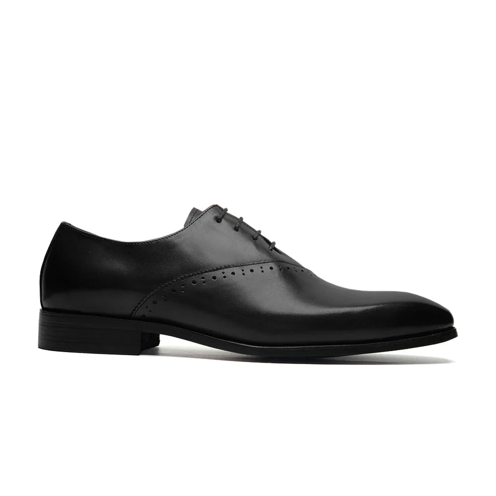 High Quality Men's Genuine Leather Wedding Dress Shoes Pointed Toe Lace-Up Formal Oxfords in Brown/Blue for Party Dinner