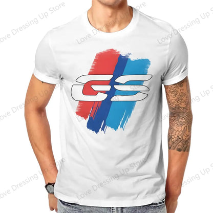 GS Motorcycle T Shirt Grunge Men Tees Summer Clothing COTTON Crewneck TShirt