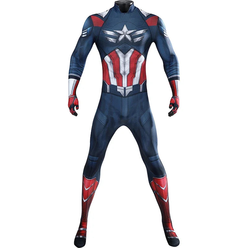 New Superhero Captain Steve Rogers Cosplay Costume Jumpsuit Adult Men Halloween Comic Con Outfit Custom Made Superhero Suit