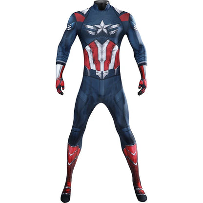 New Superhero Captain Steve Rogers Cosplay Costume Jumpsuit Adult Men Halloween Comic Con Outfit Custom Made Superhero Suit
