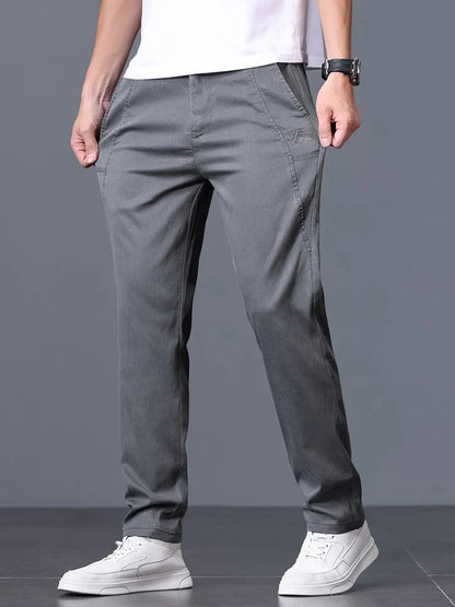 2025 Spring Thin Brand Men's Lyocell Pants Casual Business Straight Elastic Waist Comfortable Trousers Pants for Male