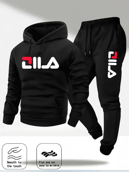 2025Spring and Autumn men's casual suit hooded sweatshirt and sweatpants 2-in-1 comfortable suit suitable for both men and women