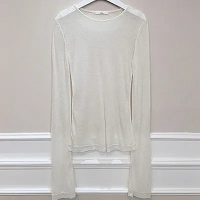 Shirt Women T-Shirt Long Sleeve Korean Style Slim Basic Elasticity Tshirt Top Womens Clothing T Shirt Femme
