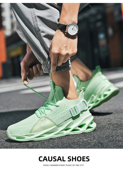 Tênis Masculino de Malha Respirável Casual Sapatos Masculinos Unissex Leve Macio Sola Grossa Buraco Sapatos de Casal Tênis Atlético Sapatos Femininos