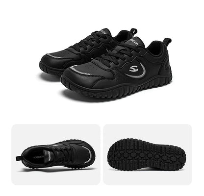 Wide Toe Shoes Unisex Artificial Barefoot Sneakers Casual Lace Up Outdoor Travel Shoes for Women Men