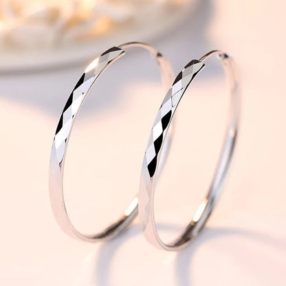 925 Sterling Silver Hoop Earrings For Women 18K Gold Plated Jewelry Dazzling Women's Hoops Earrings Christmas Gifts