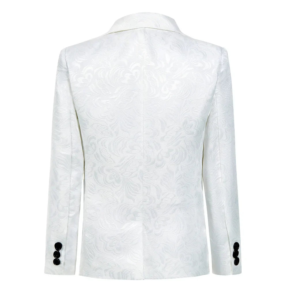 Royal Blue Paisley Suit Set or Children 3-14 Years Communion Suit Boys Wedding Suits 4-Piece Jacket Vest Pants Bowtie