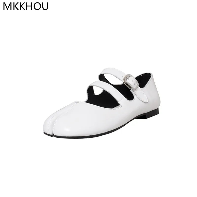 Fashion Women's Shoes New High Quality Leather Split Toe Mary Jane Shoes Comfortable Low Heel Women Shoes Lolita