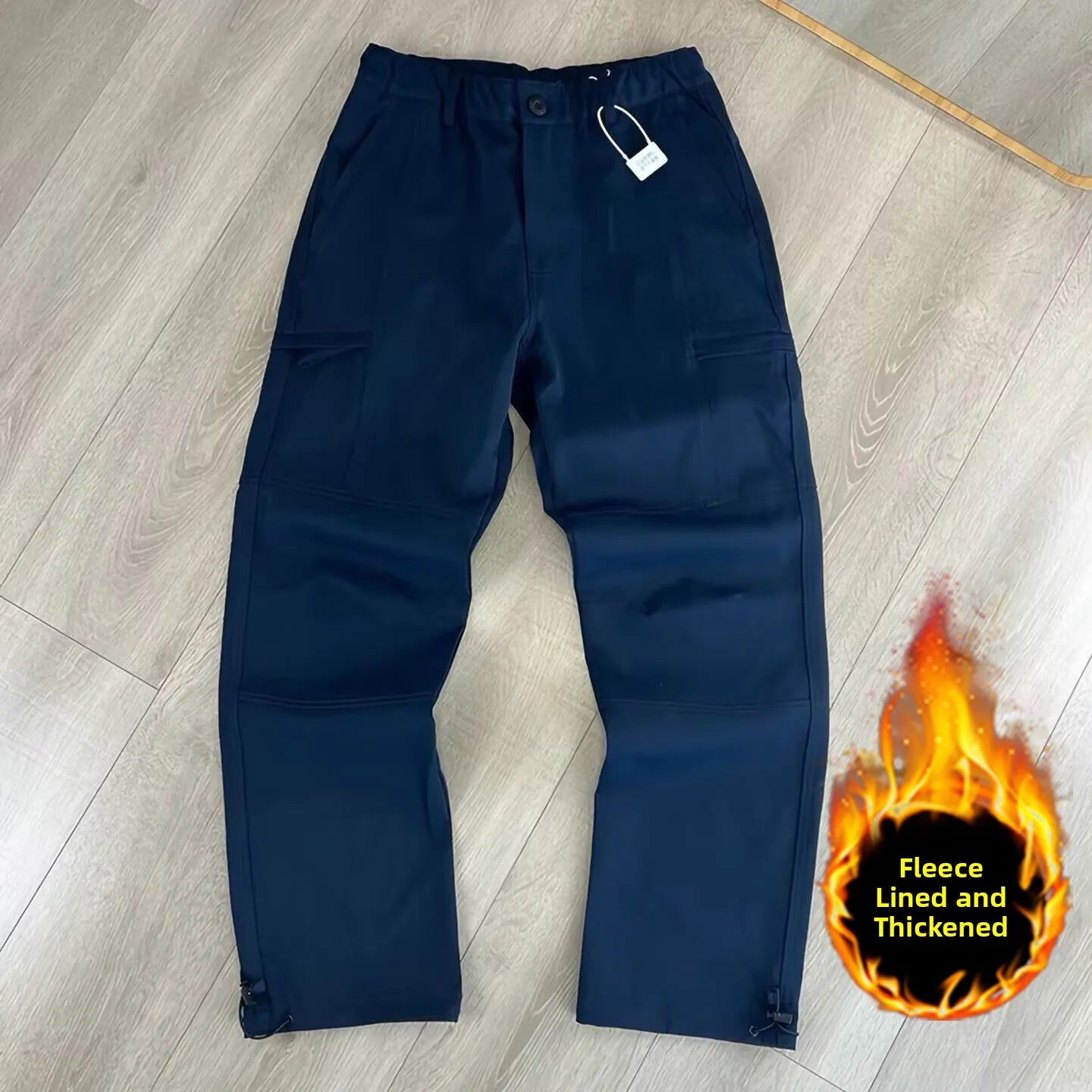 Outdoor Workwear Pants Men's Loose Fleece Lined Thick Soft  Hiking Mountain Climbing Windproof Waterproof Jacket Pants