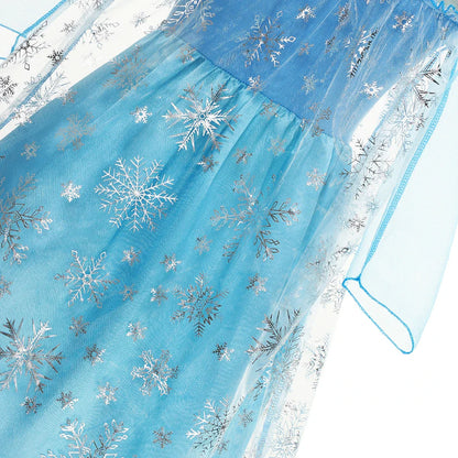 Elsa Dress Cosplay Princess Dress Light Blue Long Sleeve Sequin Children Dresses Carnival Party Evening Dress Dress For Girls