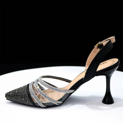Newest INS Style Orange Color Elegant High Heels Nigeria Popular Design African Ladies Shoes And Bag Set