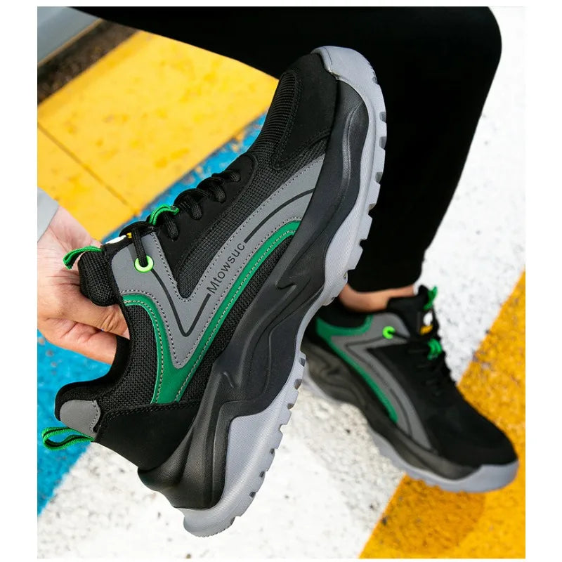 Men's Labor Protection Shoes Anti-Smashing Anti-Piercing Lightweight Breathable Wear-Resistant Safe Work Shoes