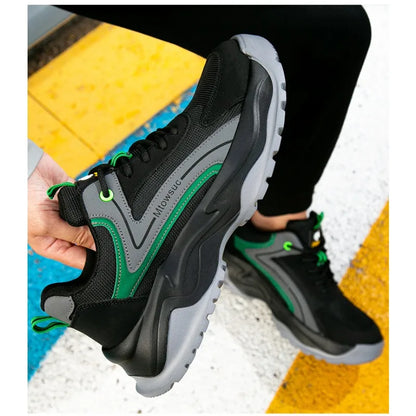 Men's Labor Protection Shoes Anti-Smashing Anti-Piercing Lightweight Breathable Wear-Resistant Safe Work Shoes