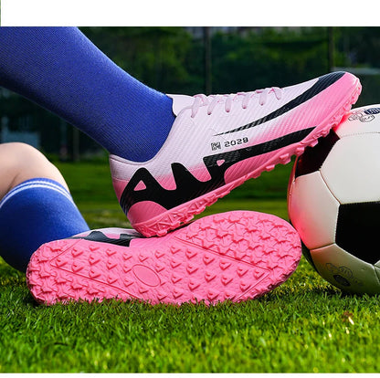 Professional FG/TF Soccer Cleats Men Football Boots Long Spike Grass Match Breathable Lightweight Comfortable Training Sneakers