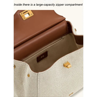 Spring&Autumn buckle bag niche fashion genuine leather shoulder crossbody bag buckle high-end versatile Women handbag