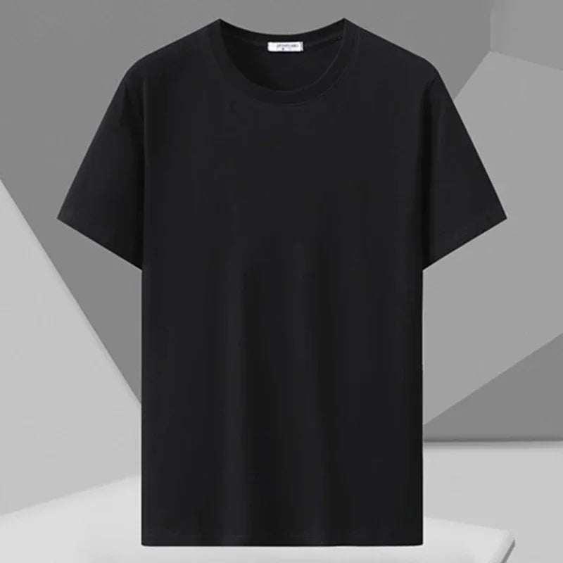 Men's Printed T-shirt Plus Size Black Tops 110-180kg 5XL 6XL 7XL 100% Cotton Loose Oversized Tees Big Size Men Clothing 티셔츠